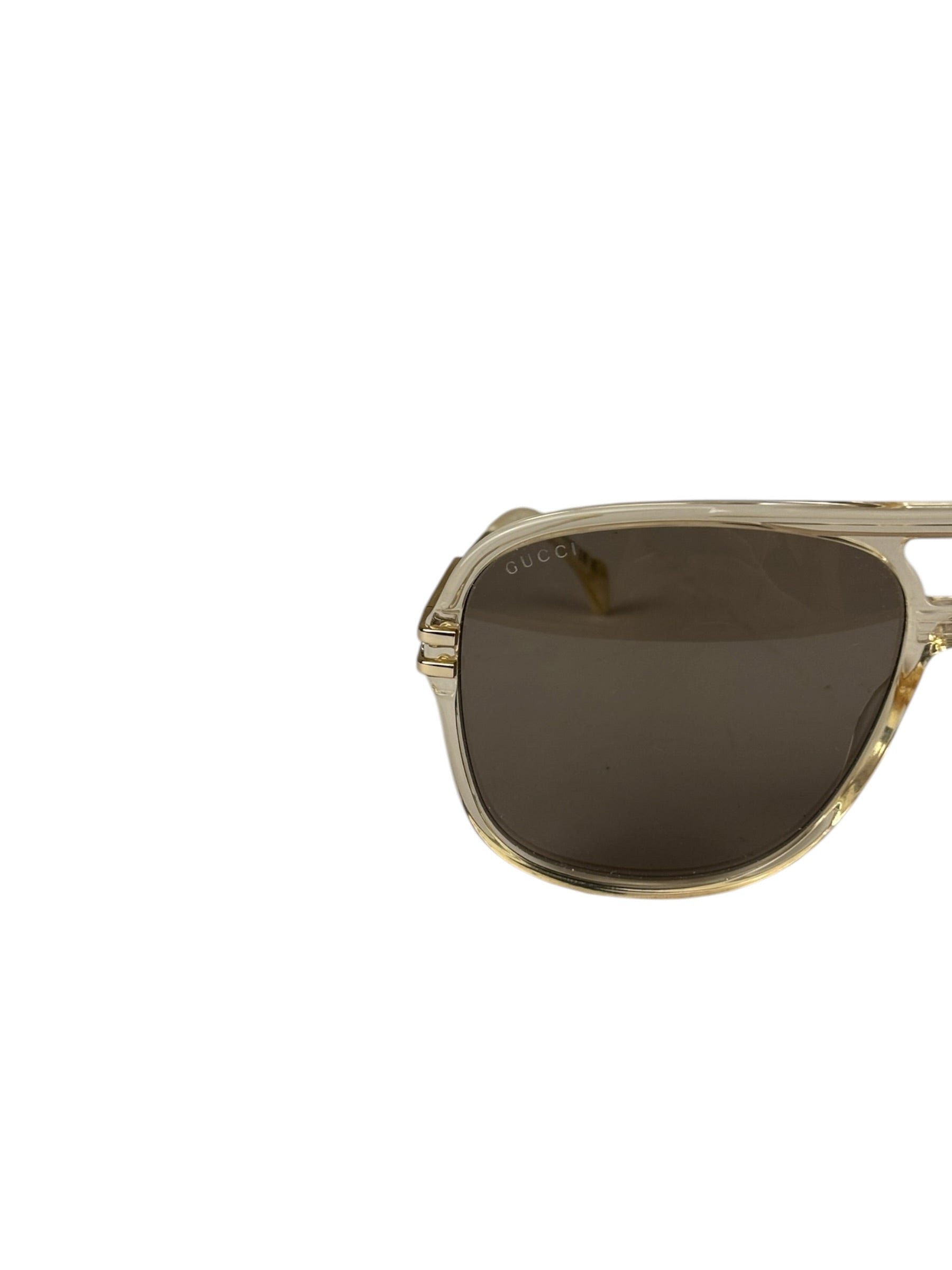Gucci GG1105S Oversized Aviator Gold-Tone Sunglasses