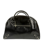 Balenciaga Black Patent Leather Weekender Handbag
