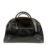 Balenciaga Black Patent Leather Weekender Handbag