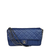 Chanel Blue Metallic Calf-Skin Chain Flap Bag 2014
