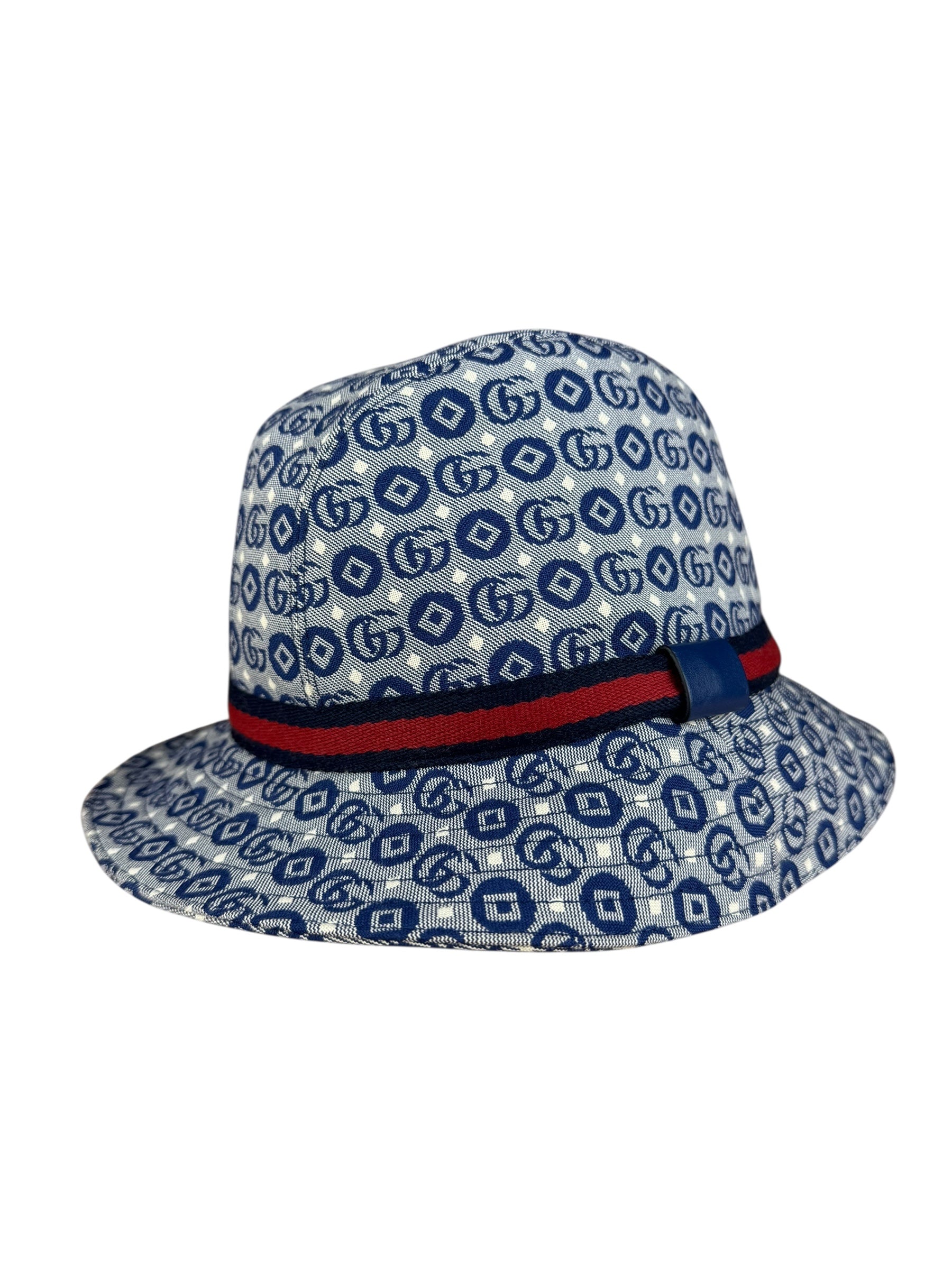 Gucci GG Logo Blue Denim Bucket Hat