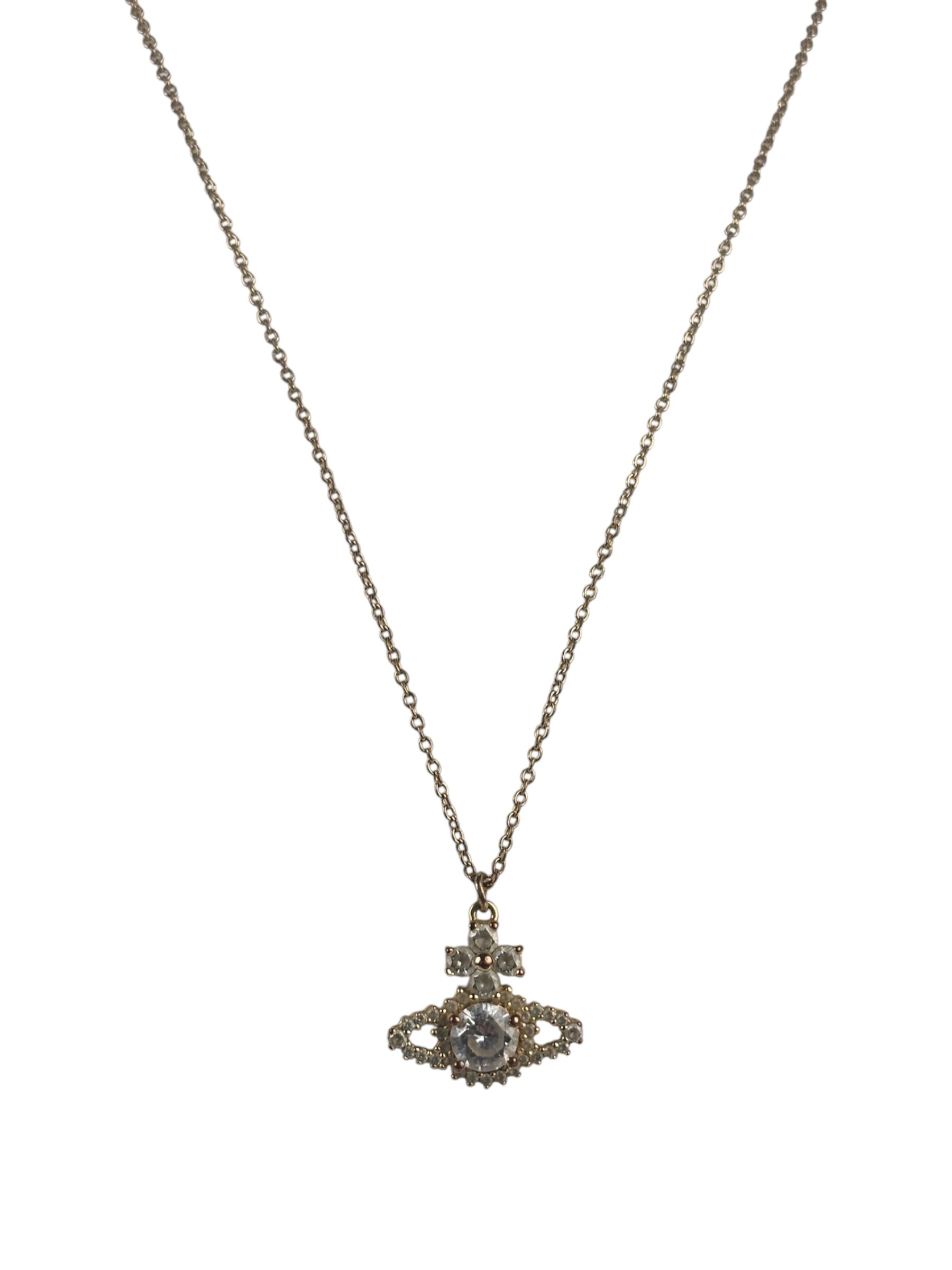 Vivienne Westwood Rhinestone Orb Pendant Necklace