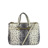 Gucci Cream/Grey Python-Embossed Horsebit Bright Bit Tote