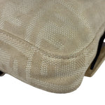 Fendi Vintage FF Ivory Canvas Baguette Shoulder Bag