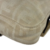 Fendi Vintage FF Ivory Canvas Baguette Shoulder Bag
