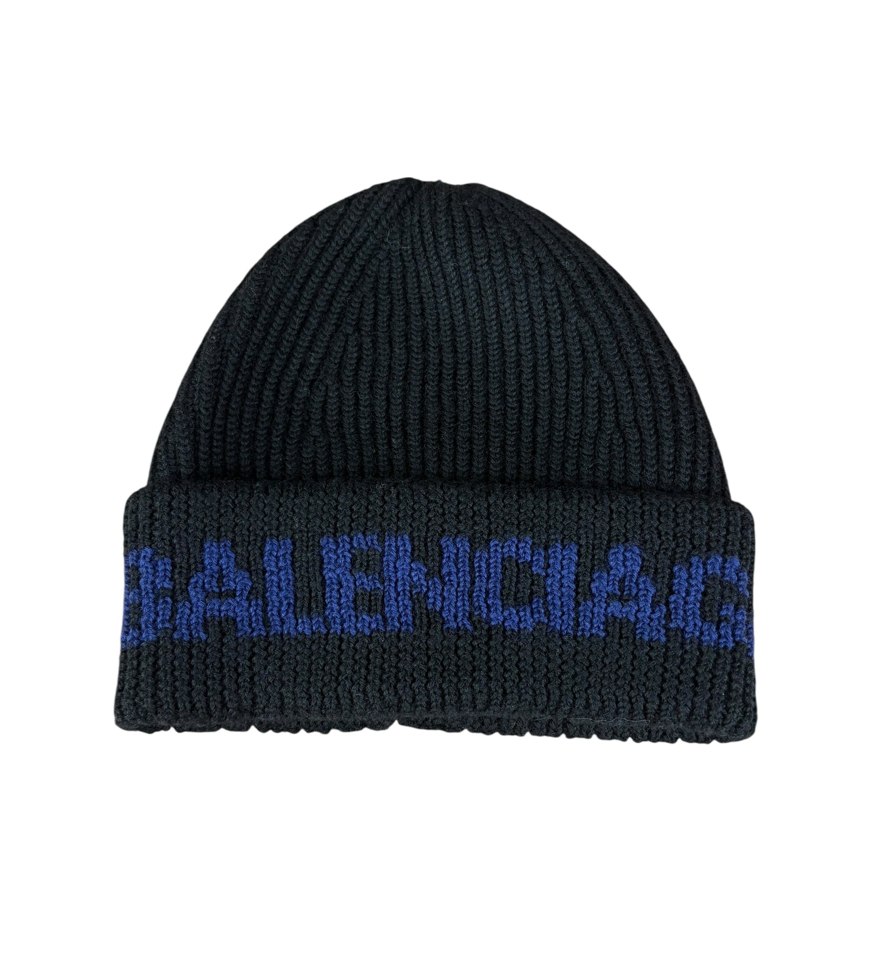 Balenciaga Black/Blue Logo Beanie
