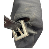 Fendi Black Leather Trim Baguette