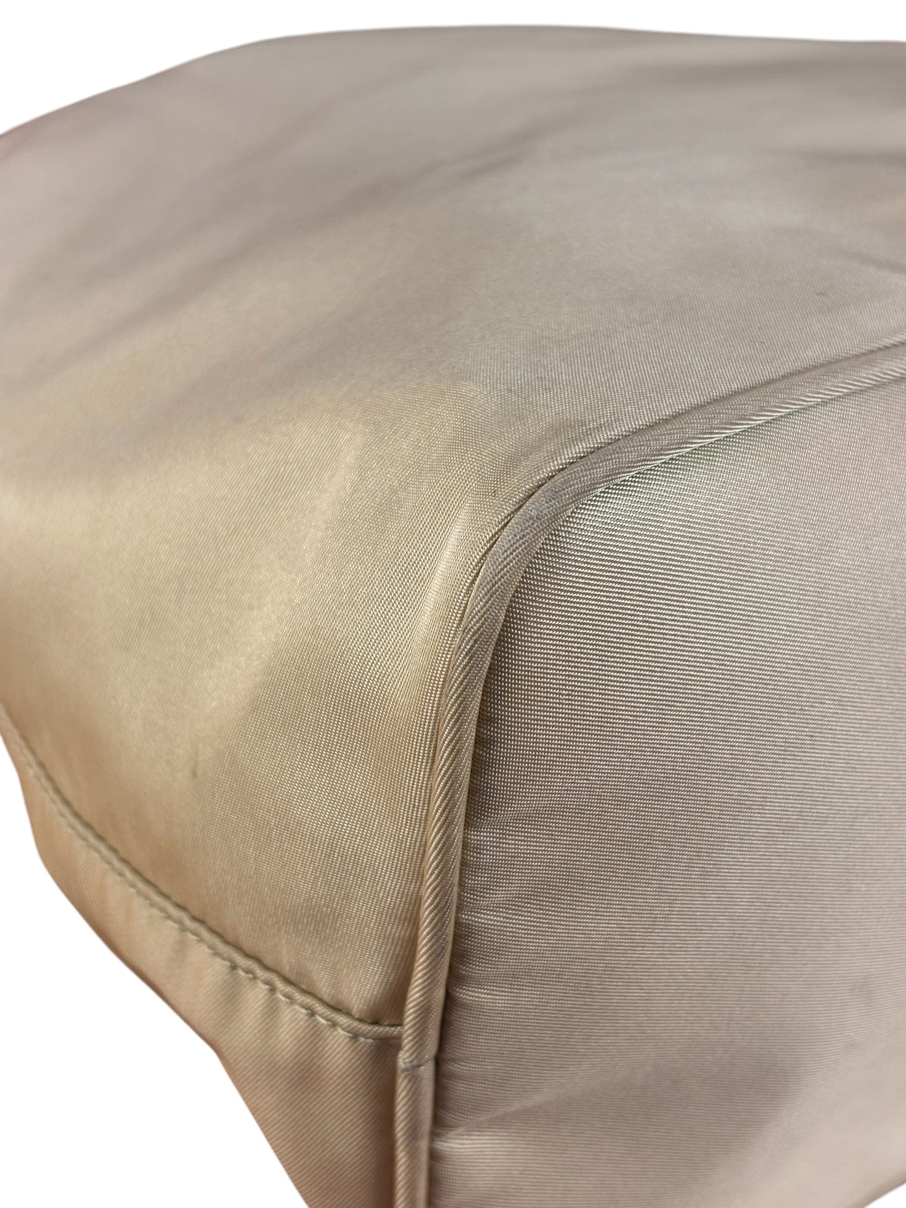 Prada Vintage Beige Nylon Top Handle Bag