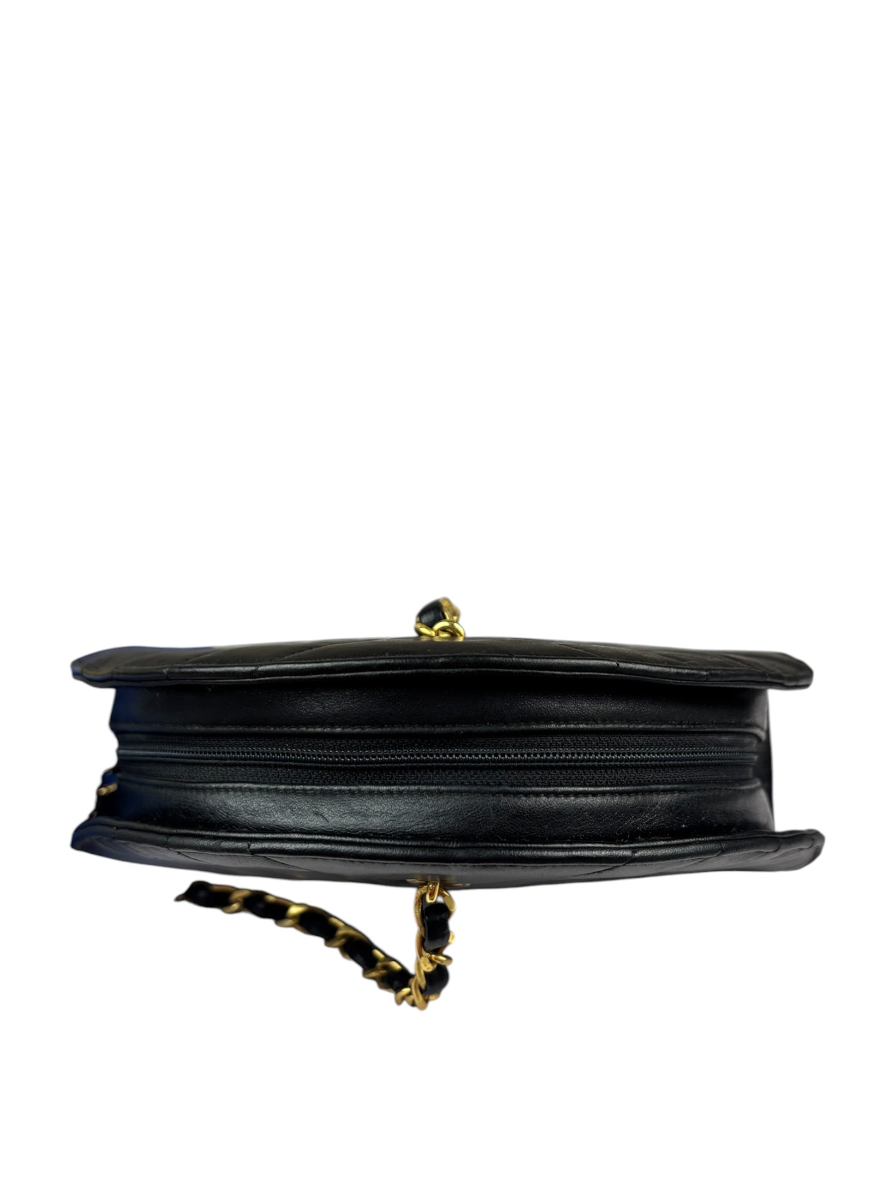 Chanel Vintage Black Quilted Lambskin Half Moon Shoulder Bag 1989