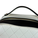 Chanel White/Black Quilted Leather 2Way Vanity Bag 2019