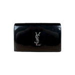 Saint Laurent Cassandre Leather Wallet on Chain Bag Black