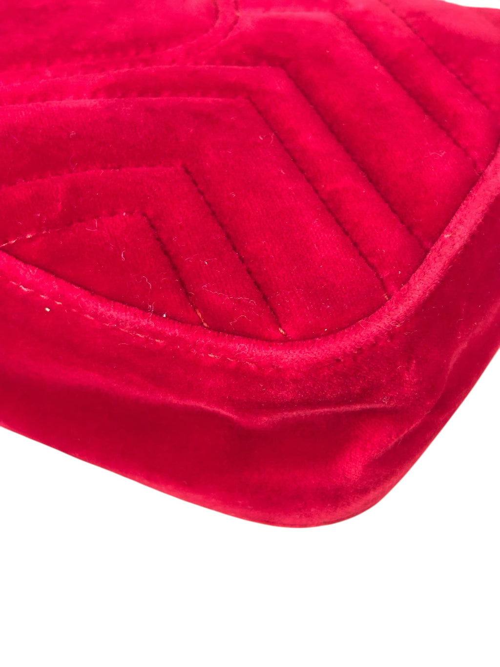 Gucci Hibiscus Red Velvet Matelasse GG Marmont Flap Bag