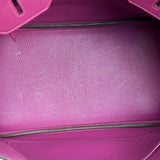 Hermes 2013 Plum Clemence Leather Palladium Birkin 35