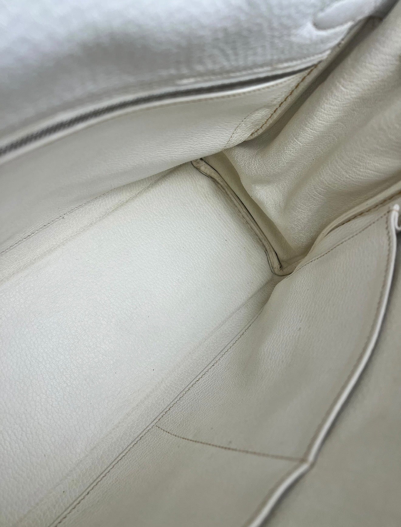 Hermes Kelly 32 White Clemence Leather Handbag 2008