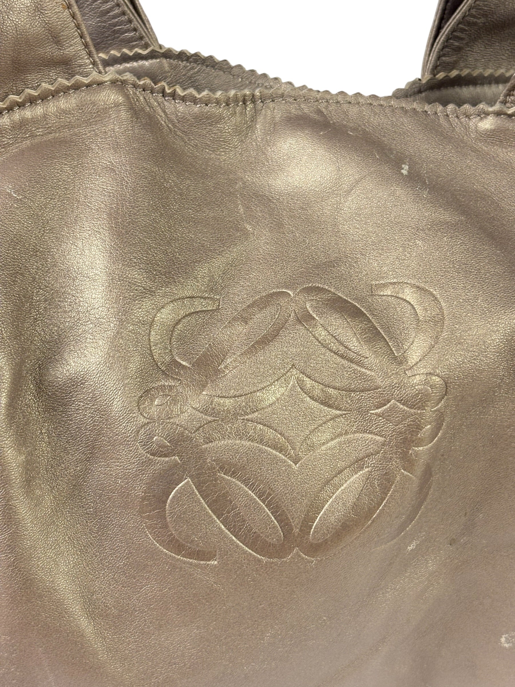 Loewe Metallic Gold Leather Nappa Aire Handbag