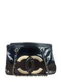 Chanel Black Patent Leather CC Paris -Venice Lipstick Tote 2009