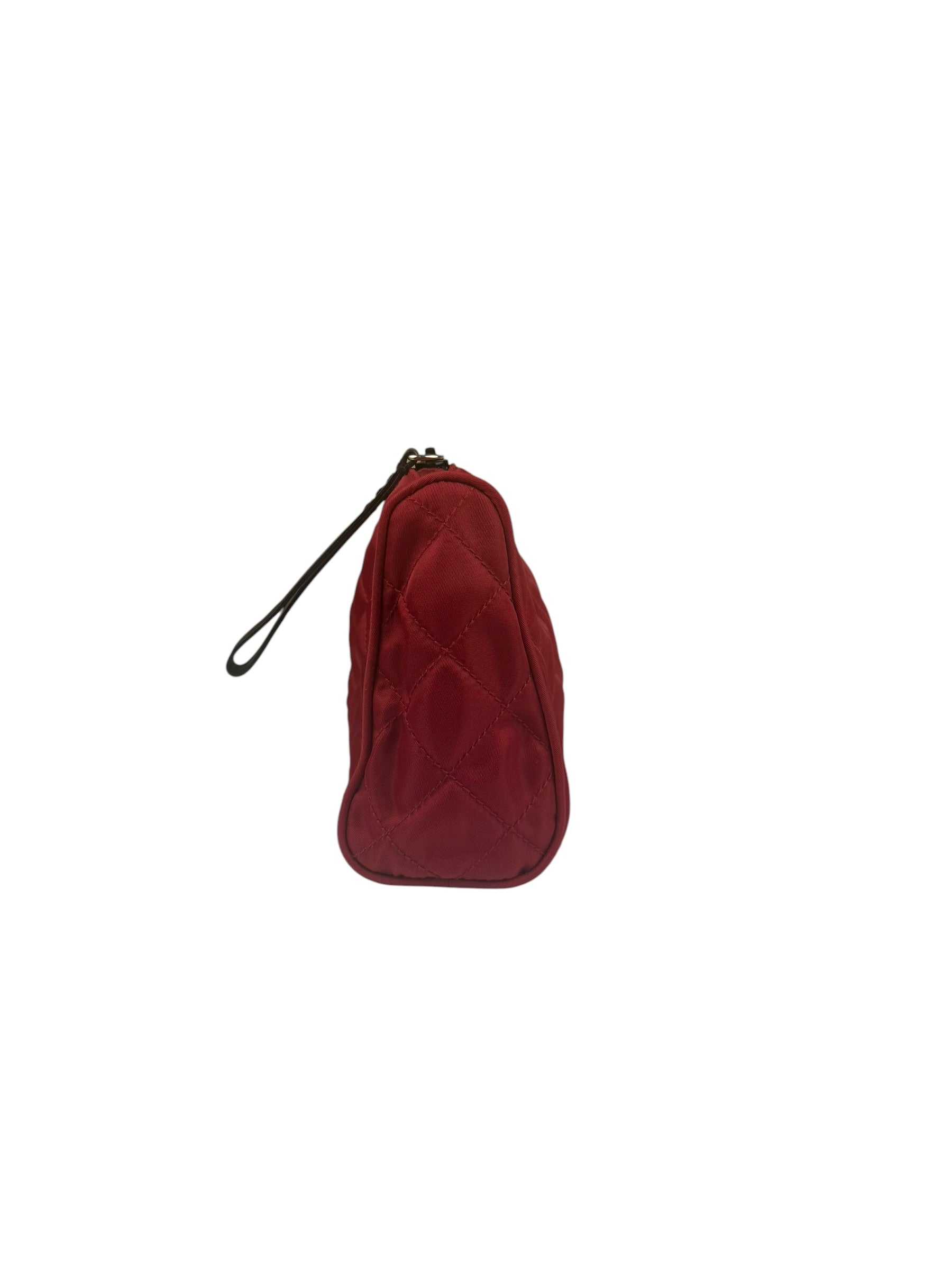 Prada Vintage Red Quilted Nylon Pouch MV599
