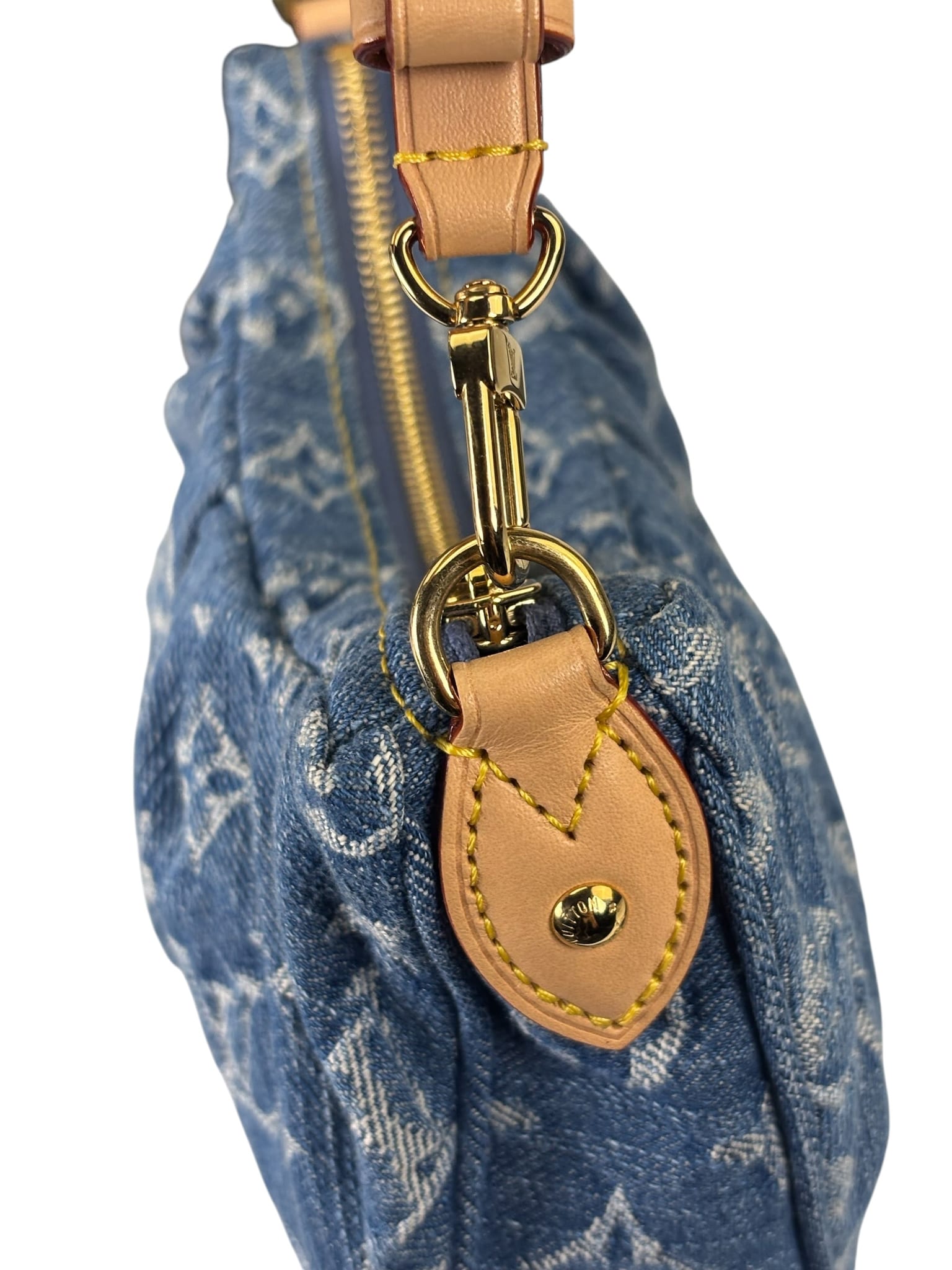 Louis Vuitton Blue Denim/Leather Trim Pochette