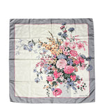 Christian Dior Pink/Grey Silk Floral Scarf
