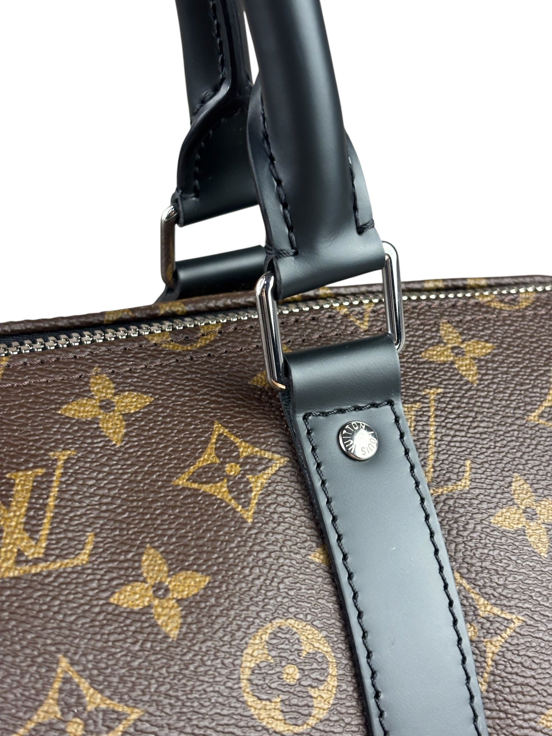 Louis Vuitton Black/Brown Monogram Keepall 55