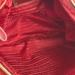 Prada Rosso Red Tessuto Nylon/Saffiano Leather Trim Shoulder Bag