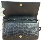 Balenciaga Black Croc Embossed Le City Clutch