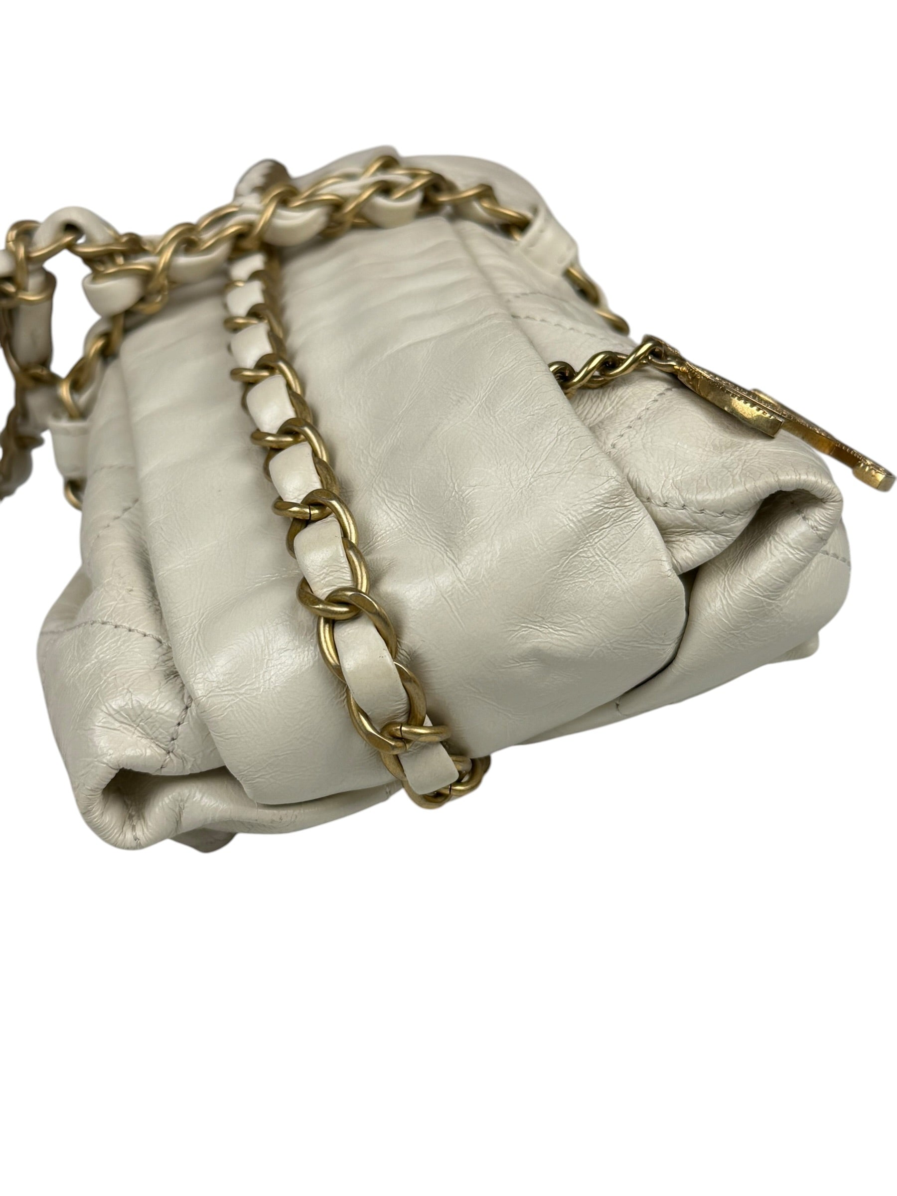 Chanel White Quilted Leather Midnight Swim Baluchon Clutch 2012