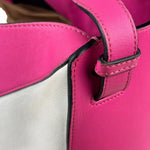 Loewe Pink/White Leather M Hammock Bag