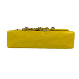 Chanel Yellow Quilted Lambskin Double Flap Bag 2009