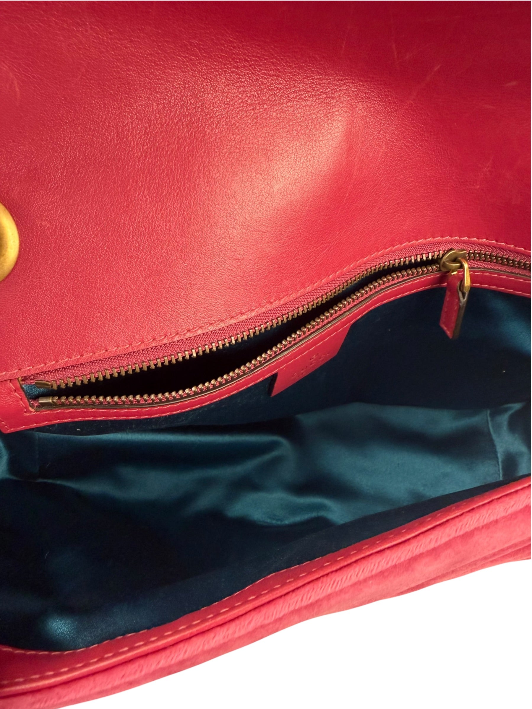 Gucci GG Marmont Matelasse Velvet Small Pink Chain Bag