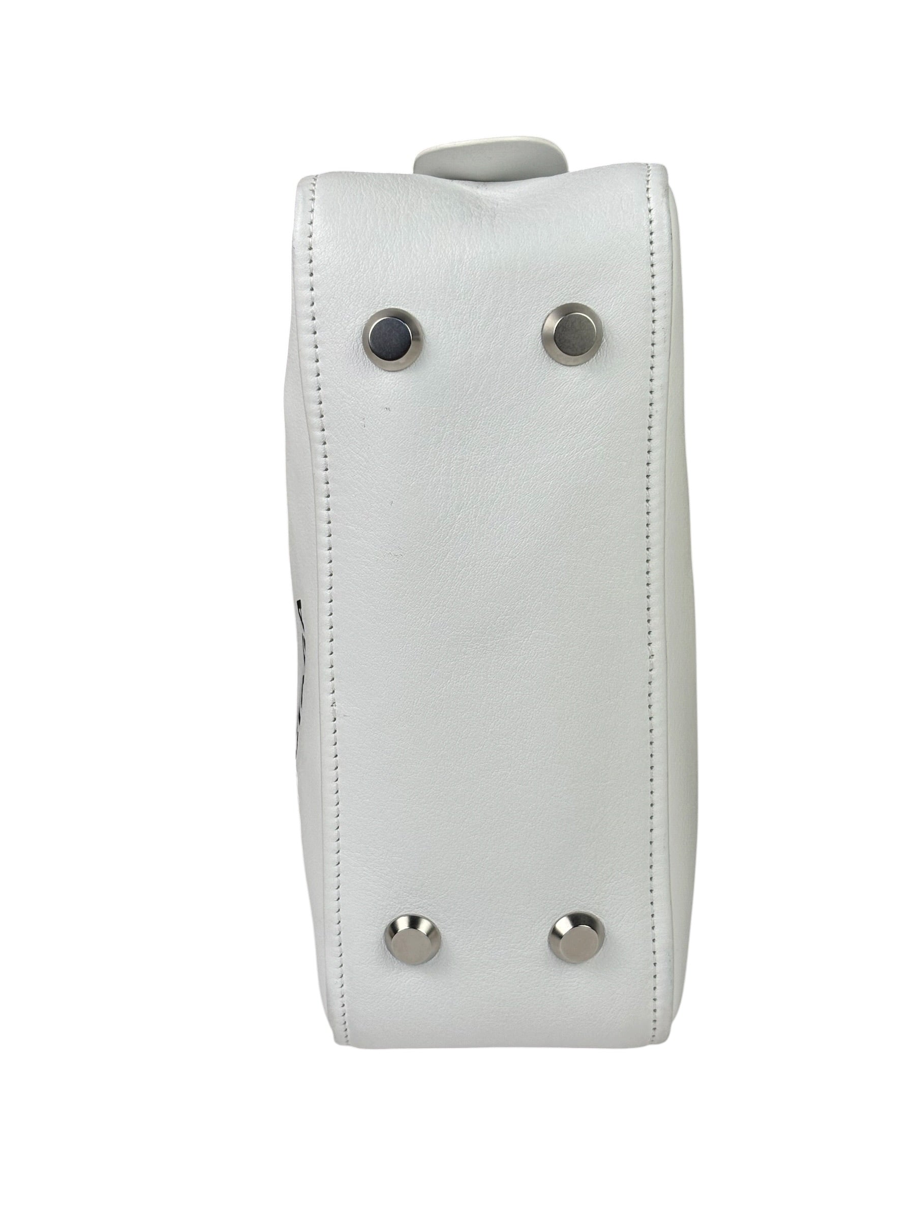 Balenciaga White Leather Triangle Two-Way Bag