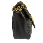 Gucci GG Black Marmont Leather Medium Shoulder Bag