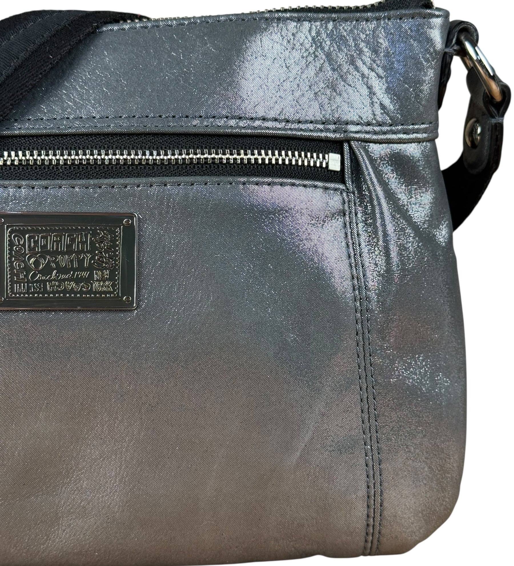 Coach Vintage Silver Metallic Crossbody