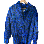 Vintage Blue/Black Dyed Spotted Fox Fur Coat
