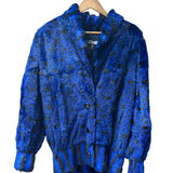 Vintage Blue/Black Dyed Spotted Fox Fur Coat