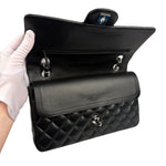 Chanel Black Quilted Leather Classic Medium Double Flap Bag 2017