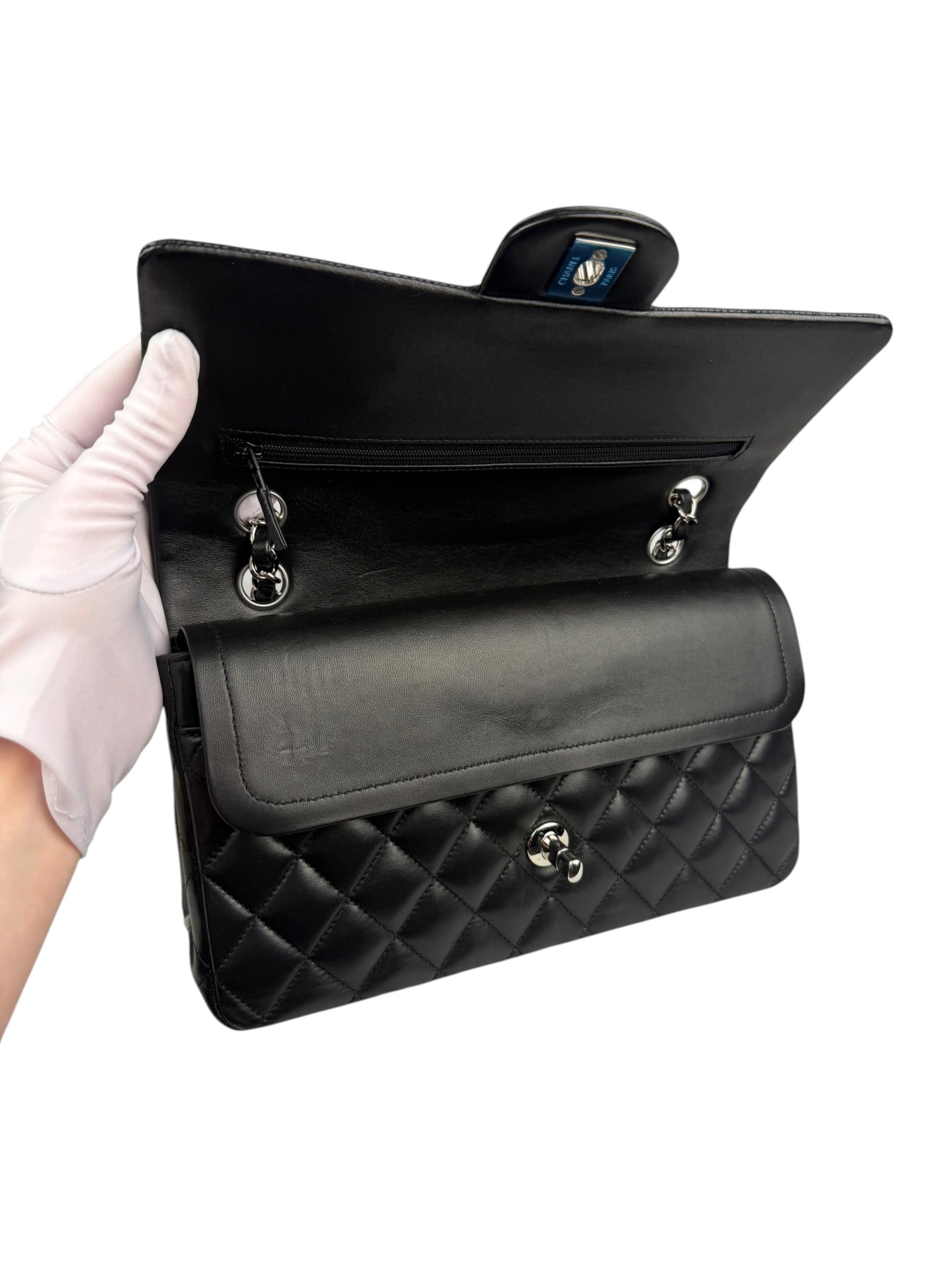 Chanel Black Quilted Leather Classic Medium Double Flap Bag 2017
