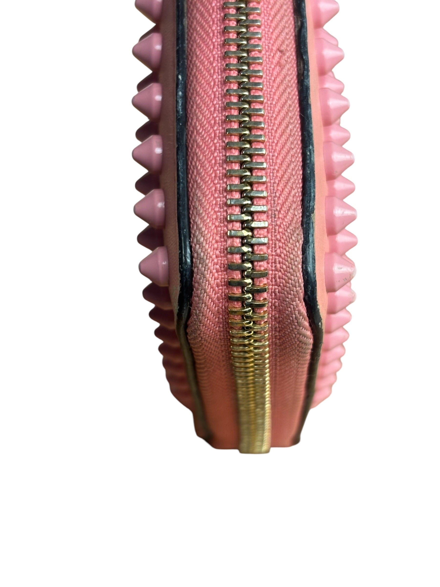 Christian Louboutin Panettone Bicolor Studded Long Zip Around Wallet