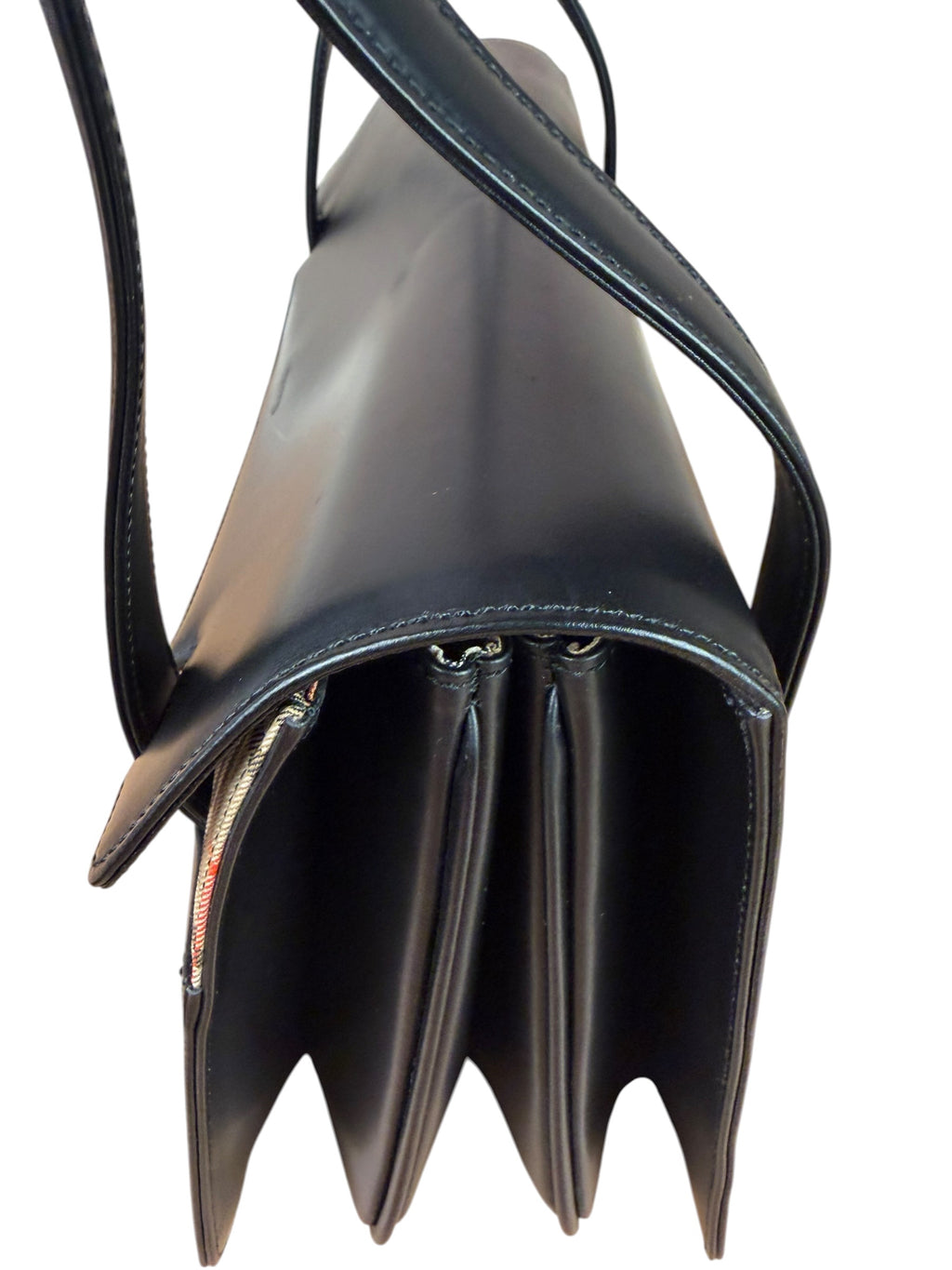 Burberry Black Leather Shadow Horse Nova Check Handbag