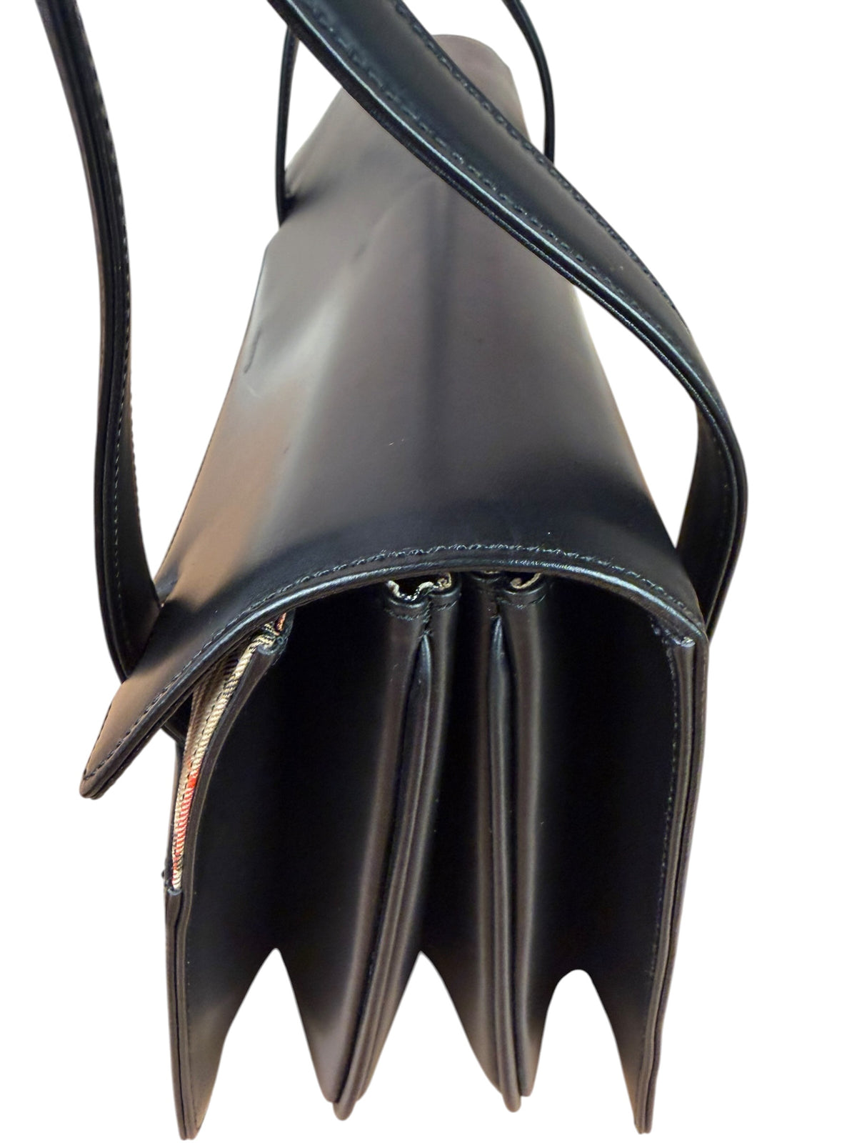 Burberry Black Leather Shadow Horse Nova Check Handbag