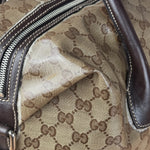 Gucci Vintage GG Coated Canvas Crystal Boston Handbag