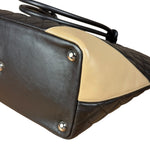 Chanel Brown Quilted Leather Cambon Ligne Shoulder Tote 2004
