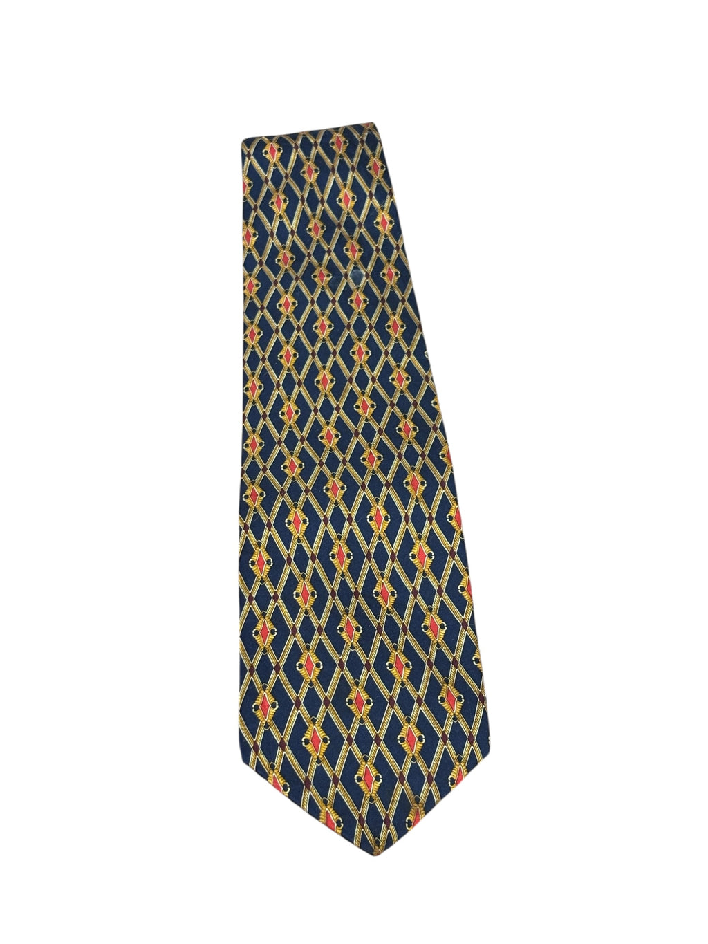 Bruno Piattelli Navy/Golden Diamond Print Tie