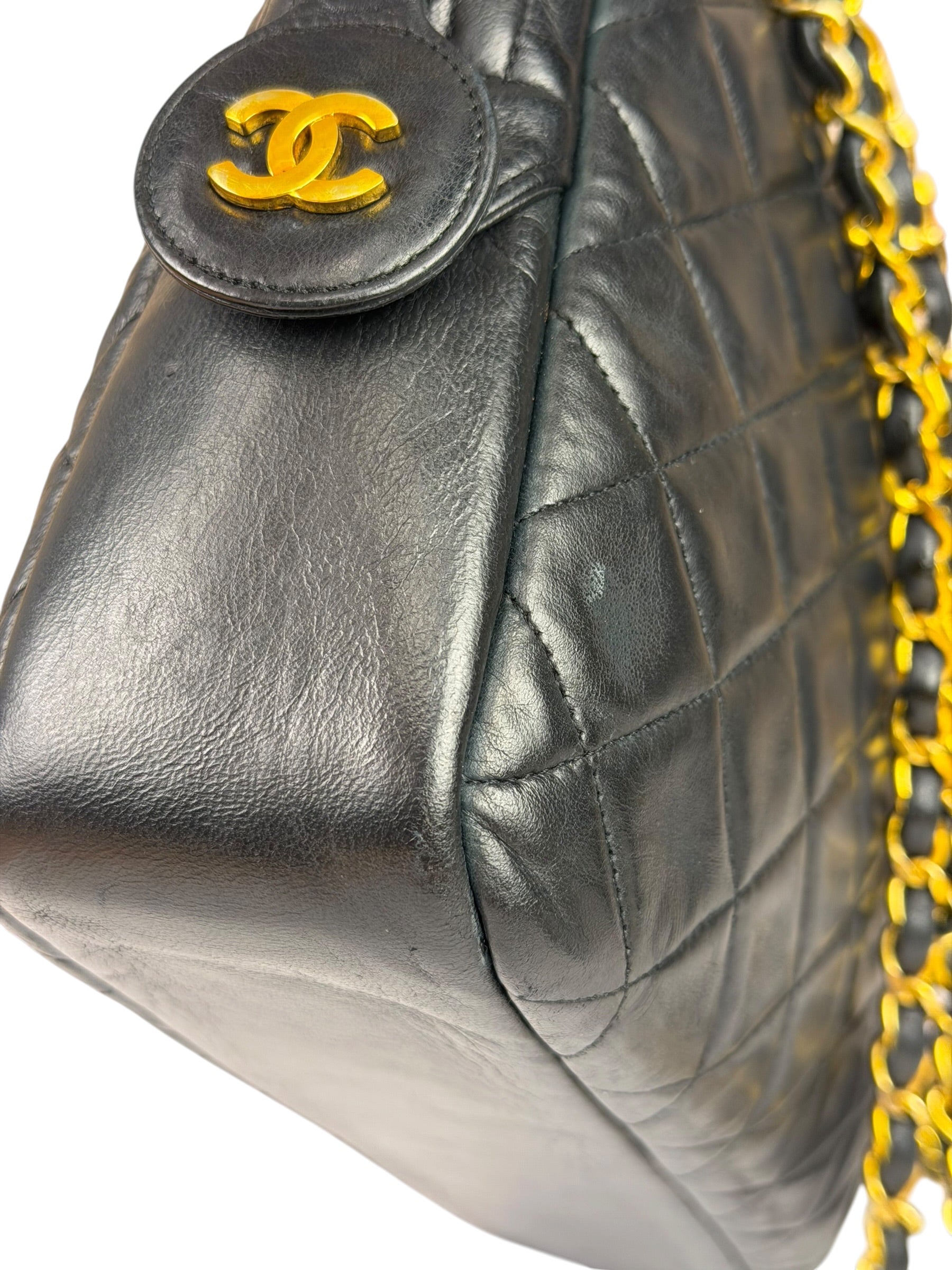 Chanel Black Quilted Lambskin Camera Bag 1989