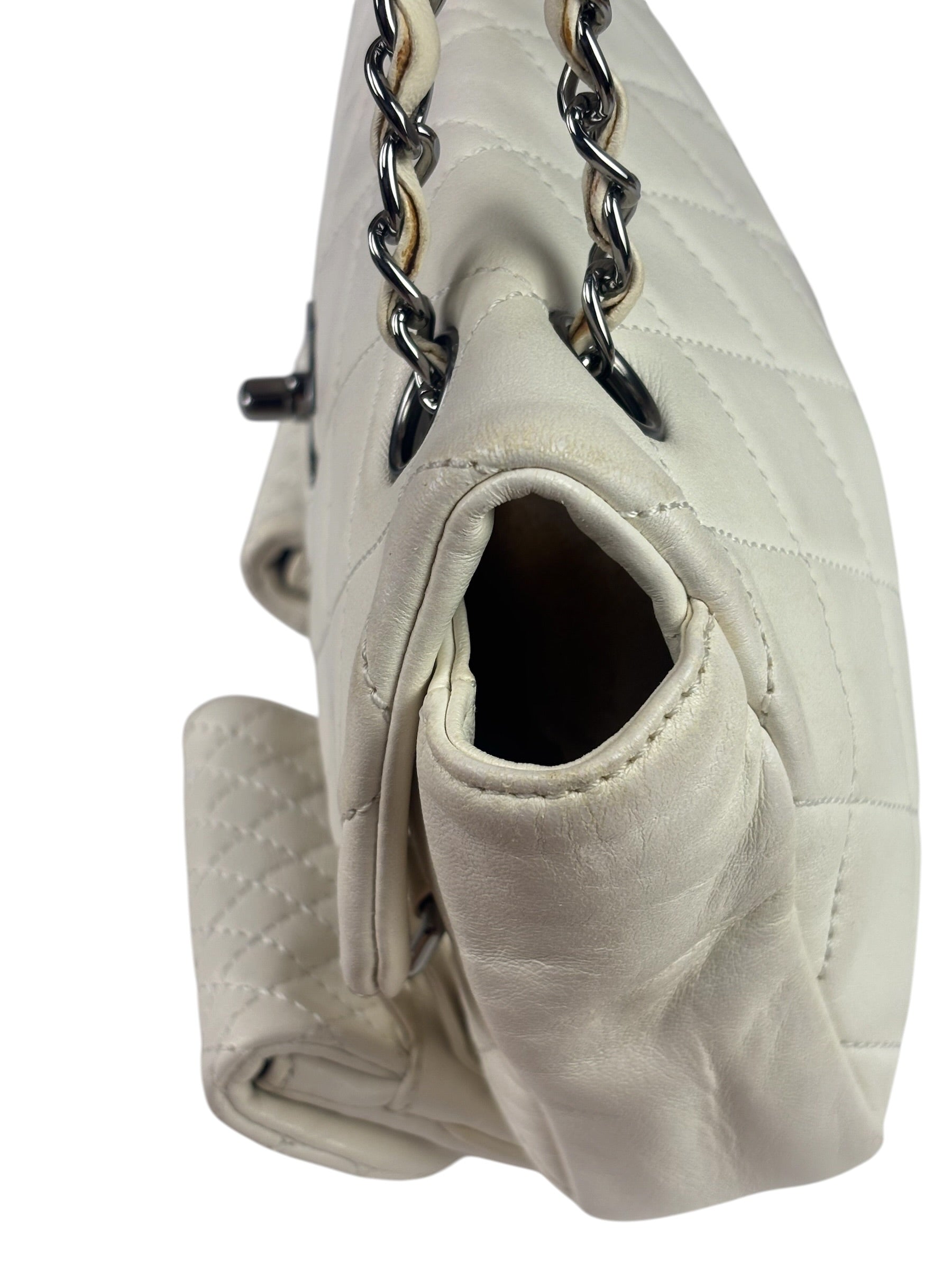 Chanel White Quilted Leather Multi-pocket Flap Bag 2007