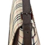 Burberry Vintage Leather Trim House Check Crossbody Flap Bag