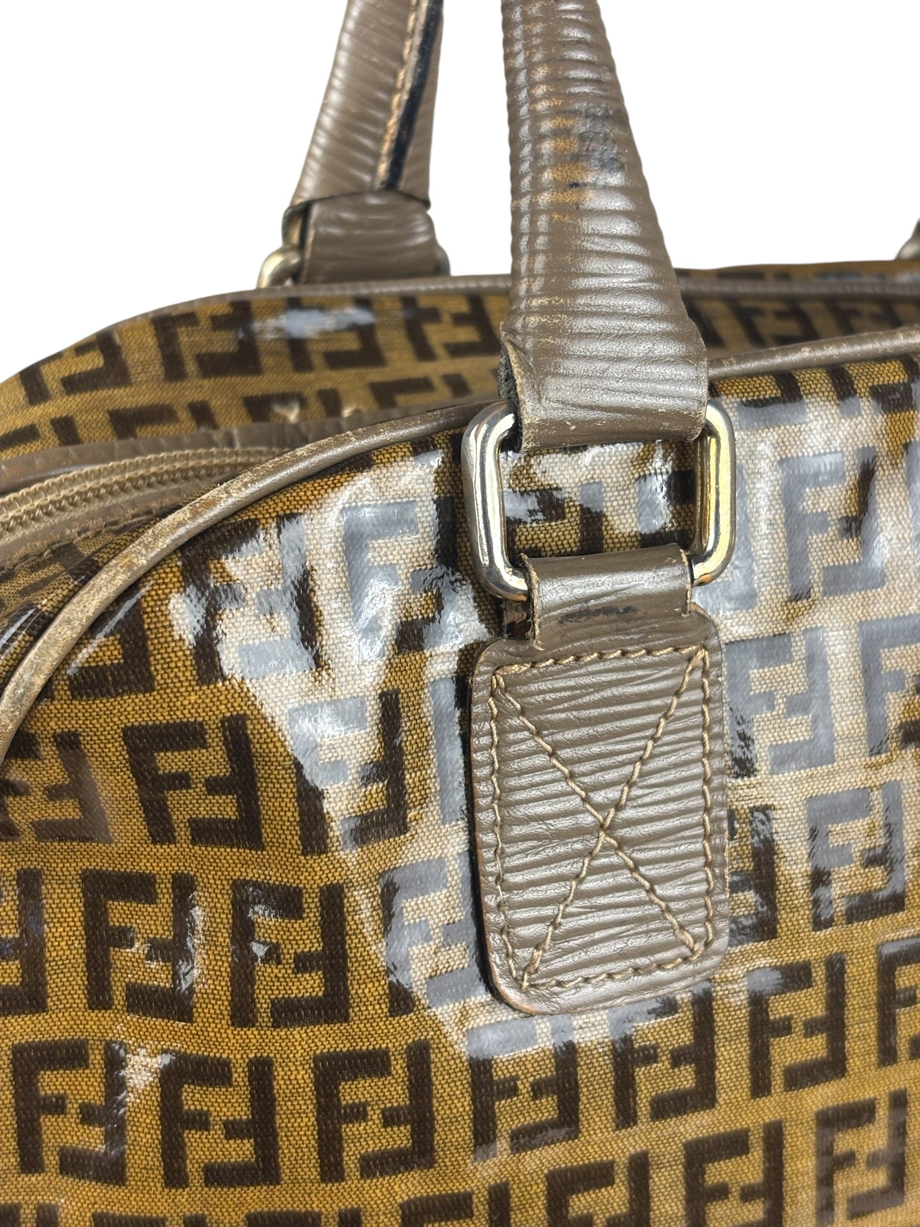 Fendi Vintage FF Brown PVC Handbag
