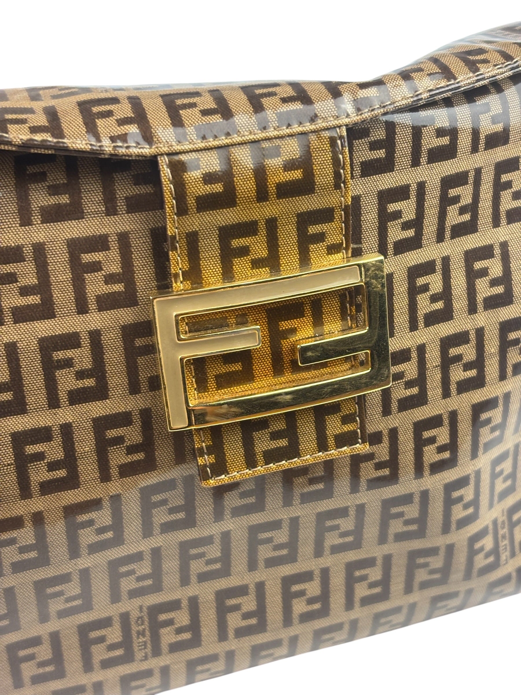 Fendi Brown PVC Zucca Baguette