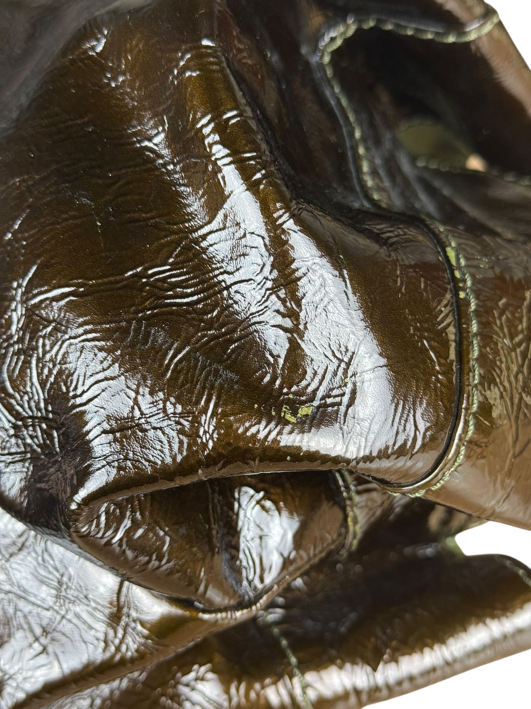 Loewe Vintage Nappa Aire Brown Patent Handbag