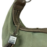 Chanel Olive Green/Brown Leather Trim Interlocking Ring Strap Hobo Bag 2003
